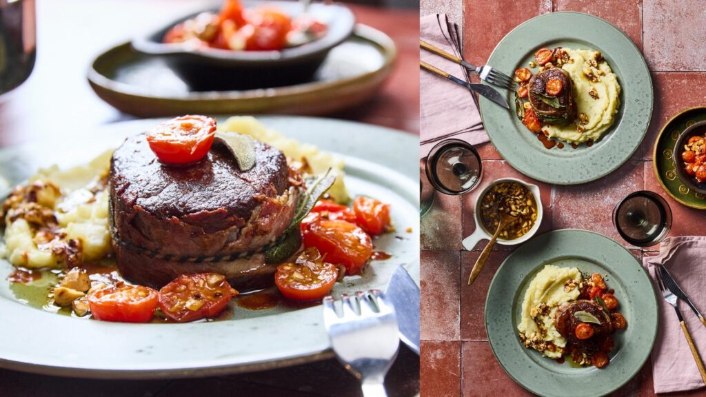 Rinderfilet auf Topinamburpüree Nussöl & Ofentomaten