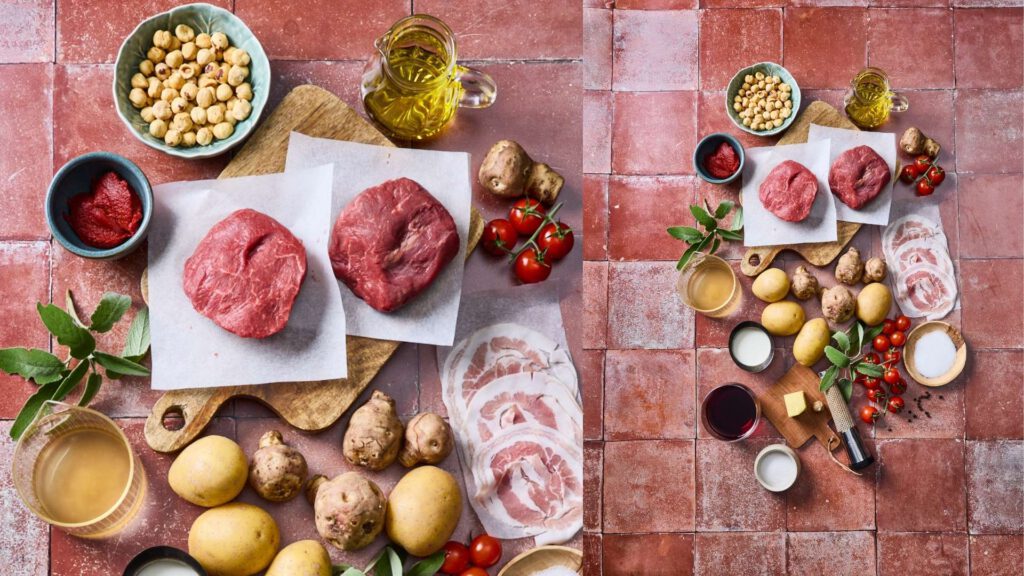 Zutaten für Rinderfilet auf Topinamburpüree Nussöl & Ofentomaten