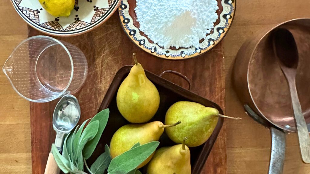 Birnen für Birnen Salbei Sorbet